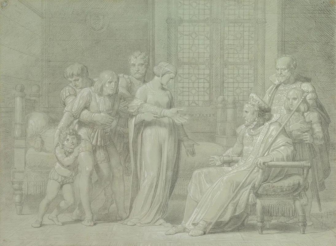 King Charles Viii Of France With The Dying Gian Galeazzo Sforza At Pavia Wall Art by Pelagio Palagi - High-Resolution Digital Print