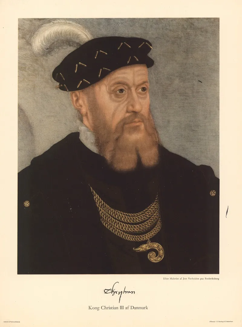 King Christian Iii Of Denmark After Jost Verheiden Wall Art by F.E. Bording - High-Resolution Digital Print