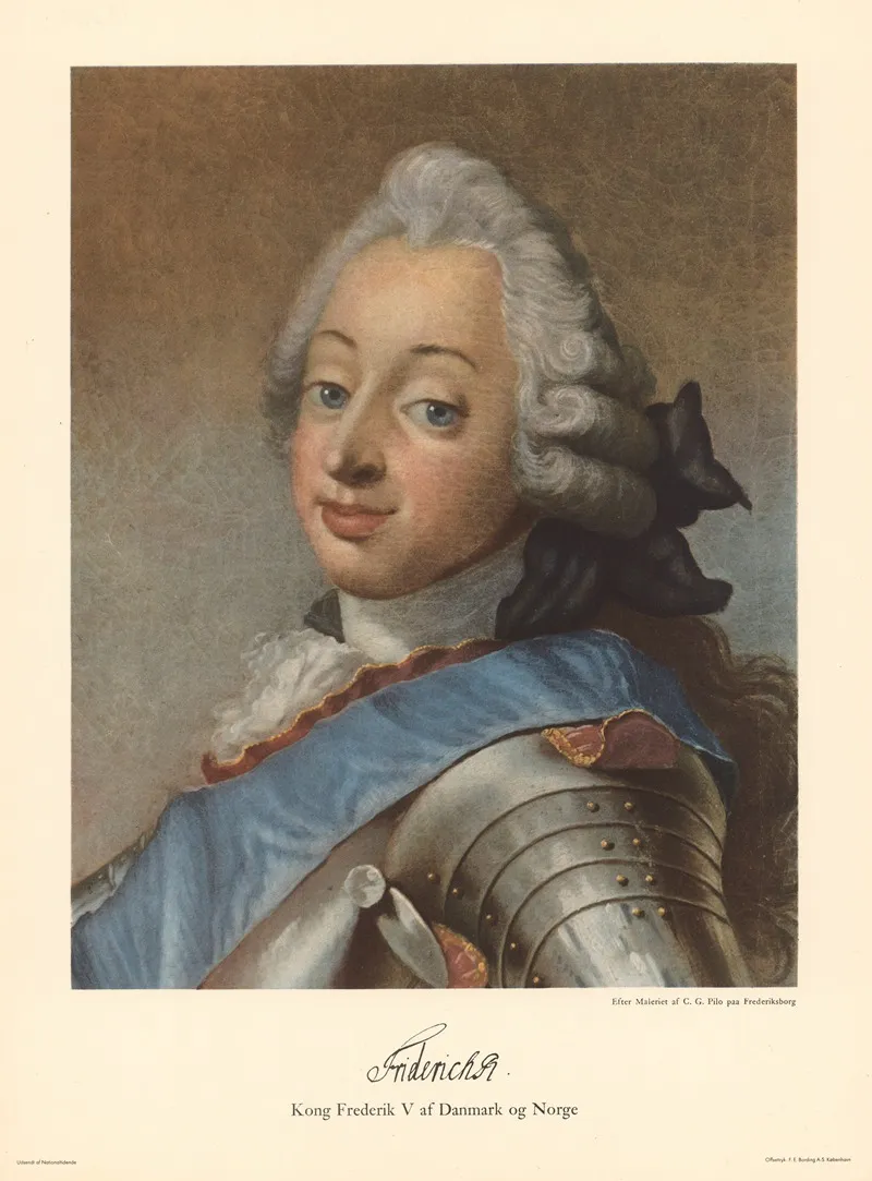 King Frederick V Of Denmark And Norway After Carl Gustaf Pilo Wall Art by F.E. Bording - High-Resolution Digital Print