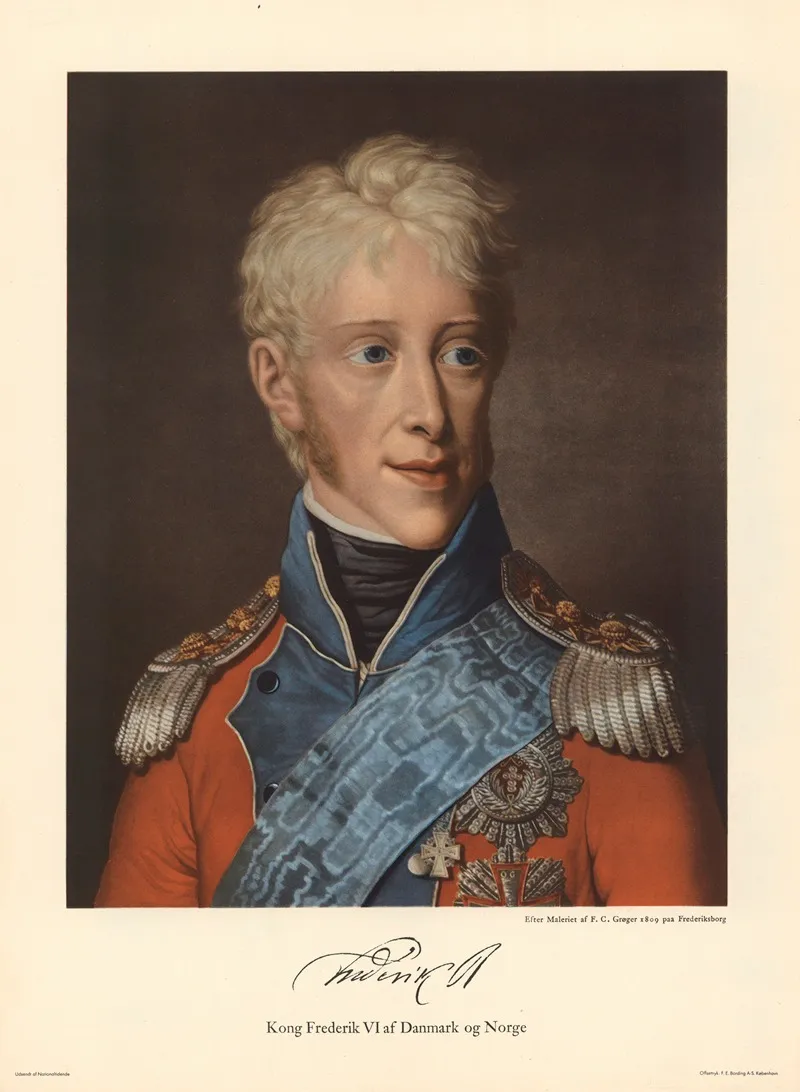 King Frederick Vi Of Denmark And Norway After Friedrich Carl Groger Wall Art by F.E. Bording - High-Resolution Digital Print