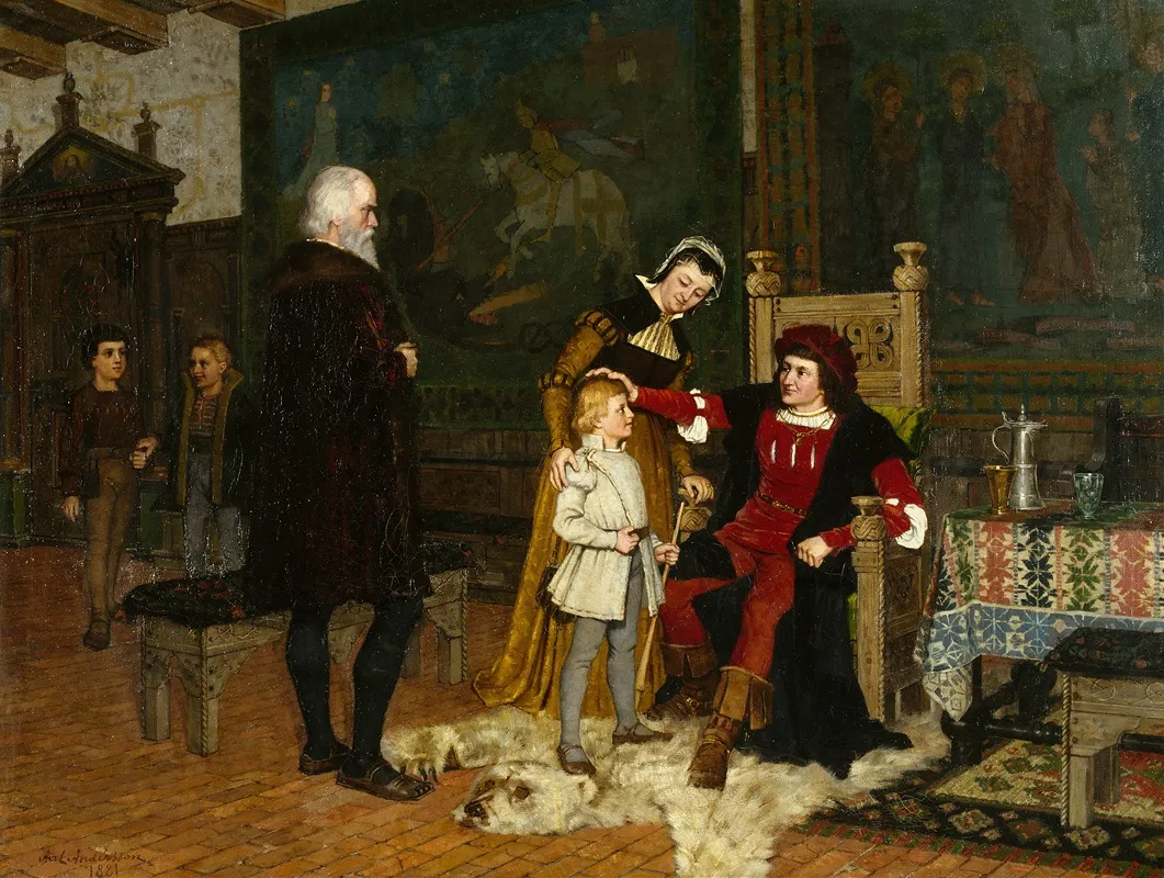 King Gustav Vasa Of Sweden Being Introduced To King Hans Wall Art by J.A.G. Acke - High-Resolution Digital Print
