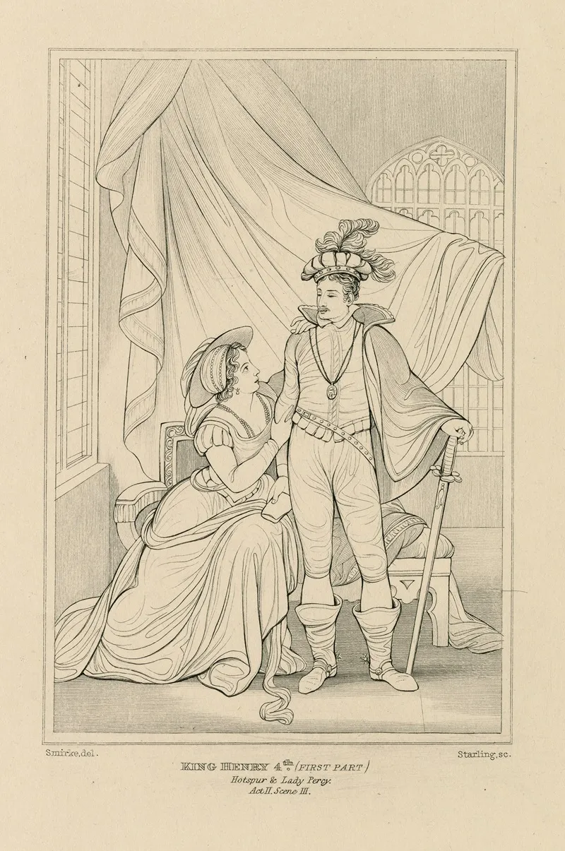 King Henry 4th First Part Hotspur Lady Percy Wall Art by William Francis Starling - High-Resolution Digital Print