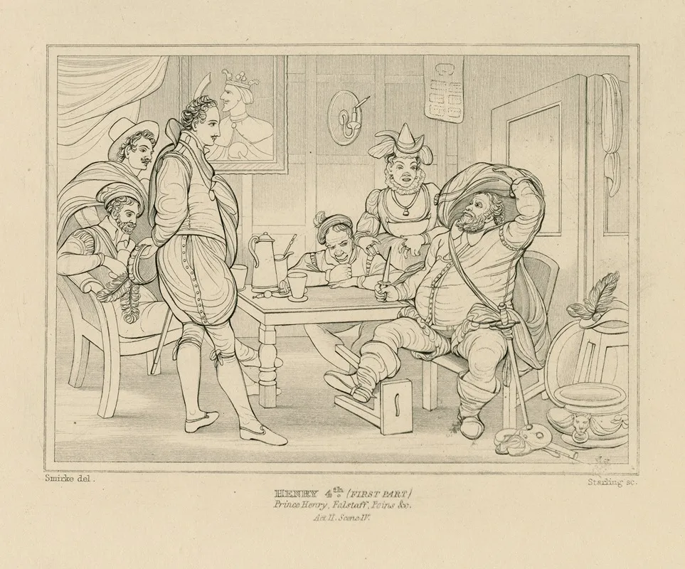 King Henry 4th First Part Prince Henry Falstaff Poins C Act Ii Sc Iv Wall Art by William Francis Starling - High-Resolution Digital Print