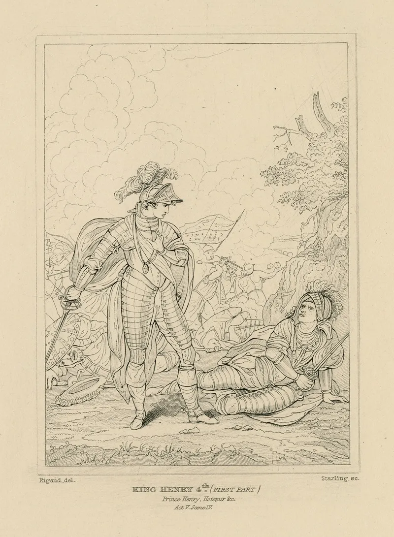 King Henry 4th First Part Prince Henry Hotspur C Act V Scene Iv Wall Art by William Francis Starling - High-Resolution Digital Print