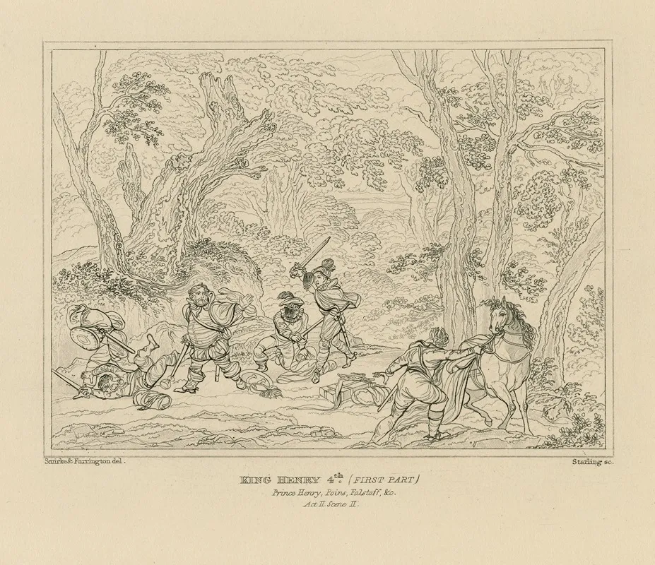 King Henry 4th First Part Prince Henry Poins Falstaff C Act Ii Scene Ii Wall Art by William Francis Starling - High-Resolution Digital Print