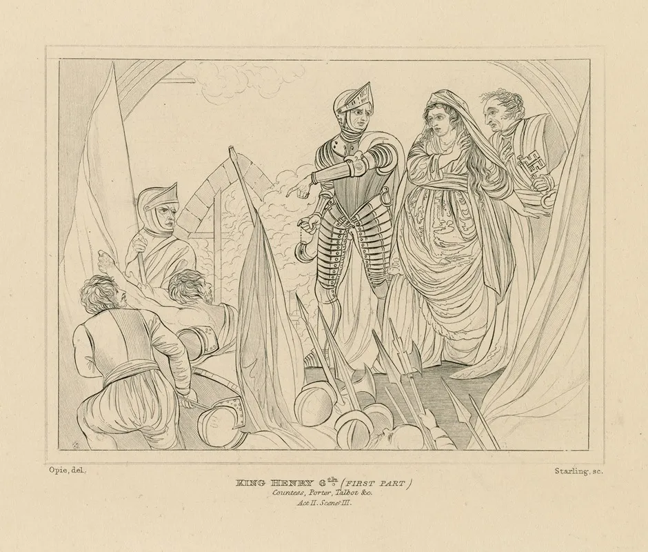 King Henry 6th First Part Countess Porter Talbot C Act Ii Scene Iii Wall Art by William Francis Starling - High-Resolution Digital Print