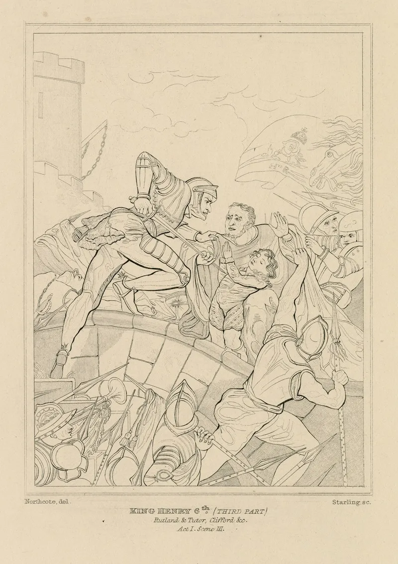 King Henry 6th Third Part Rutland Tutor Clifford C Act I Scene Iii Wall Art by William Francis Starling - High-Resolution Digital Print