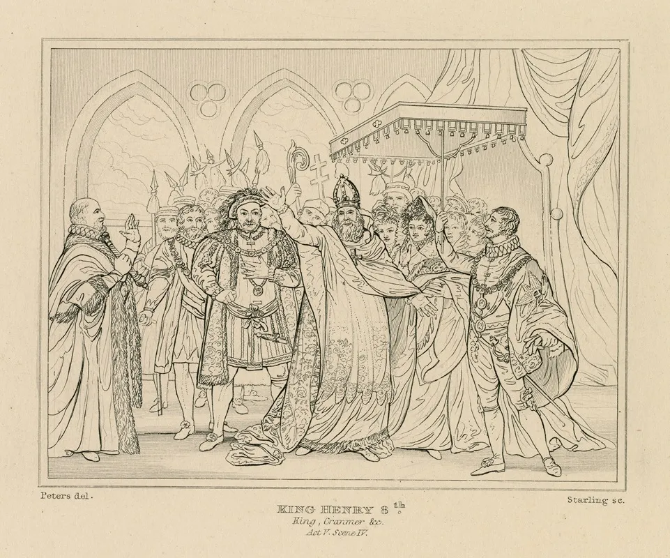 King Henry 8th King Cranmer C Act V Sc Iv Wall Art by William Francis Starling - High-Resolution Digital Print