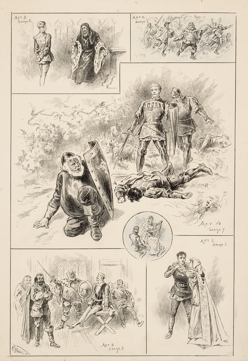 King Henry Iv Pt 1 Haymarket Theatre May 16 1896 Mr Tree As Falstaff Mr Waller As Hotspur Wall Art by John Jellicoe - High-Resolution Digital Print