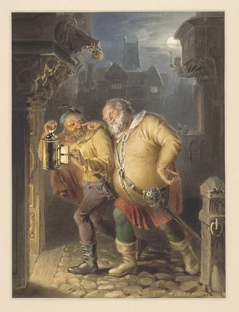 King Henry Iv Pt 1 Iii 3 Falstaff And Bardolph Wall Art by Henry James Richter - High-Resolution Digital Print