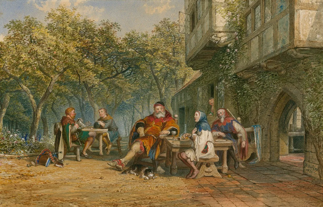 King Henry Iv Pt 2 Act V Scene Iii Silence Singing At Justice Shallows House In Gloucestershire Wall Art by J.E. Buckley - High-Resolution Digital Print