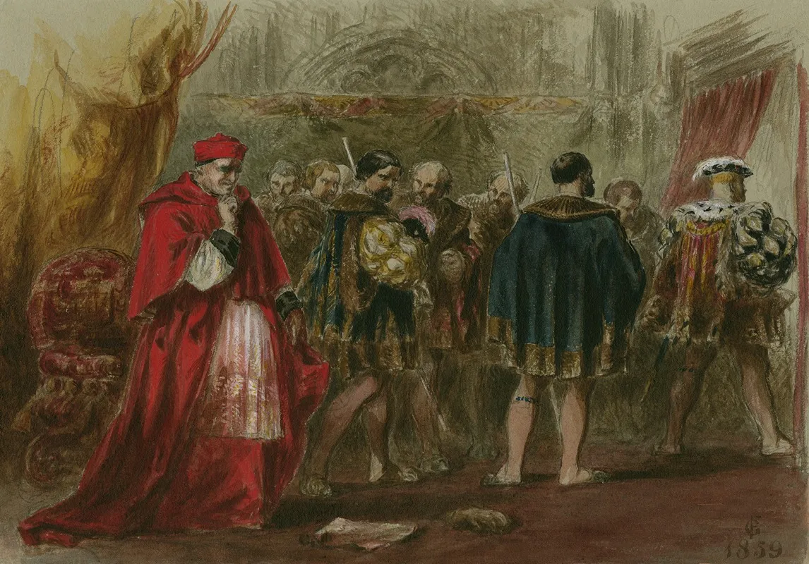 King Henry Viii Iii 2 Dismissal Of Cardinal Wolsey Wall Art by Frederick Gilbert - High-Resolution Digital Print