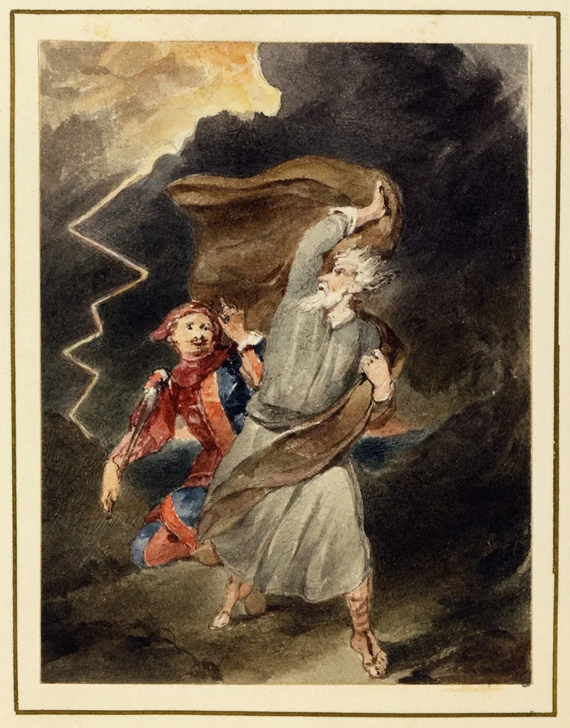 King Lear Act Iii Scene Ii A Heath A Storm With Thunder And Lightning Enter Lear And Fool Wall Art by James Stephanoff - High-Resolution Digital Print