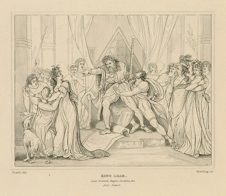 King Lear Lear Goneril Regan Cordelia C Act 1 Scene 1 Wall Art by William Francis Starling - High-Resolution Digital Print