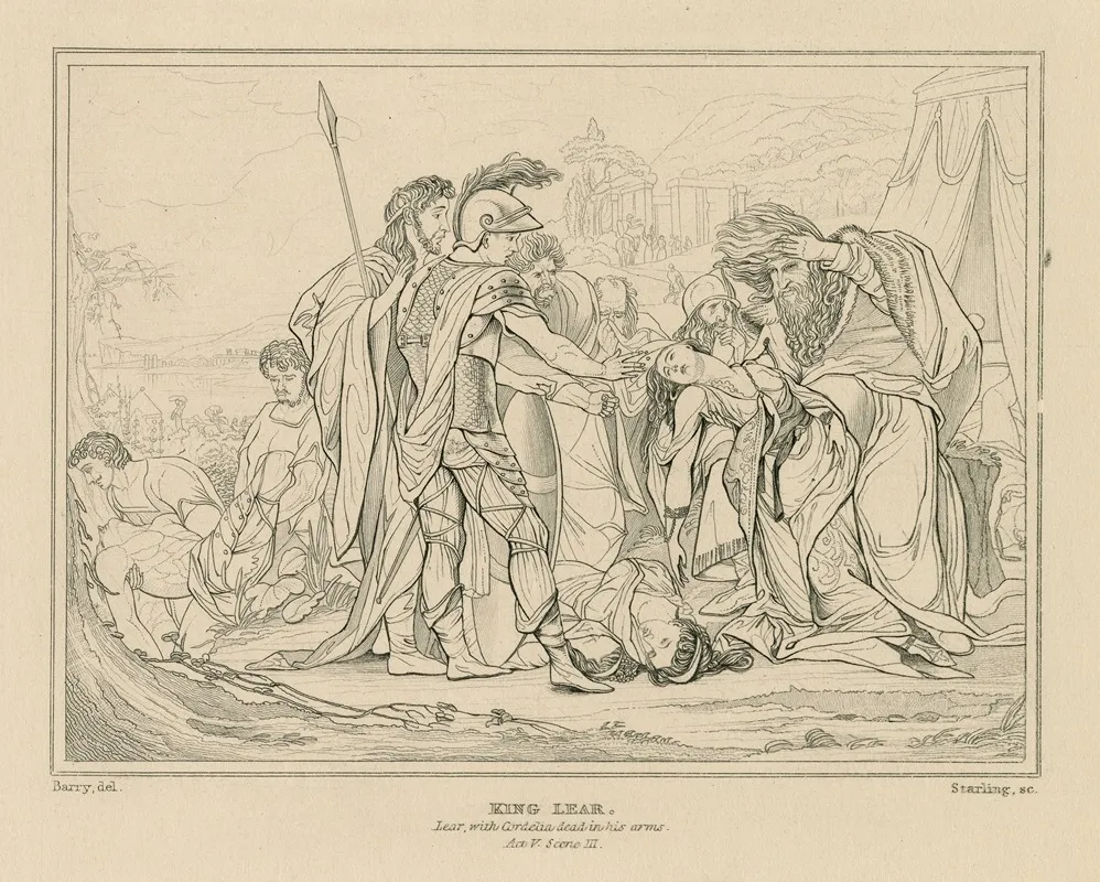 King Lear Lear With Cordelia Dead In His Arms Act V Scene Iii Wall Art by William Francis Starling - High-Resolution Digital Print