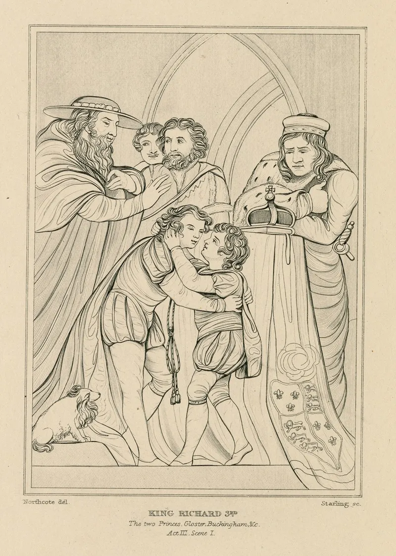 King Richard Iii Act 3 Scene 1 The Two Princes Dukes Of Gloster Buckingham C Wall Art by William Francis Starling - High-Resolution Digital Print