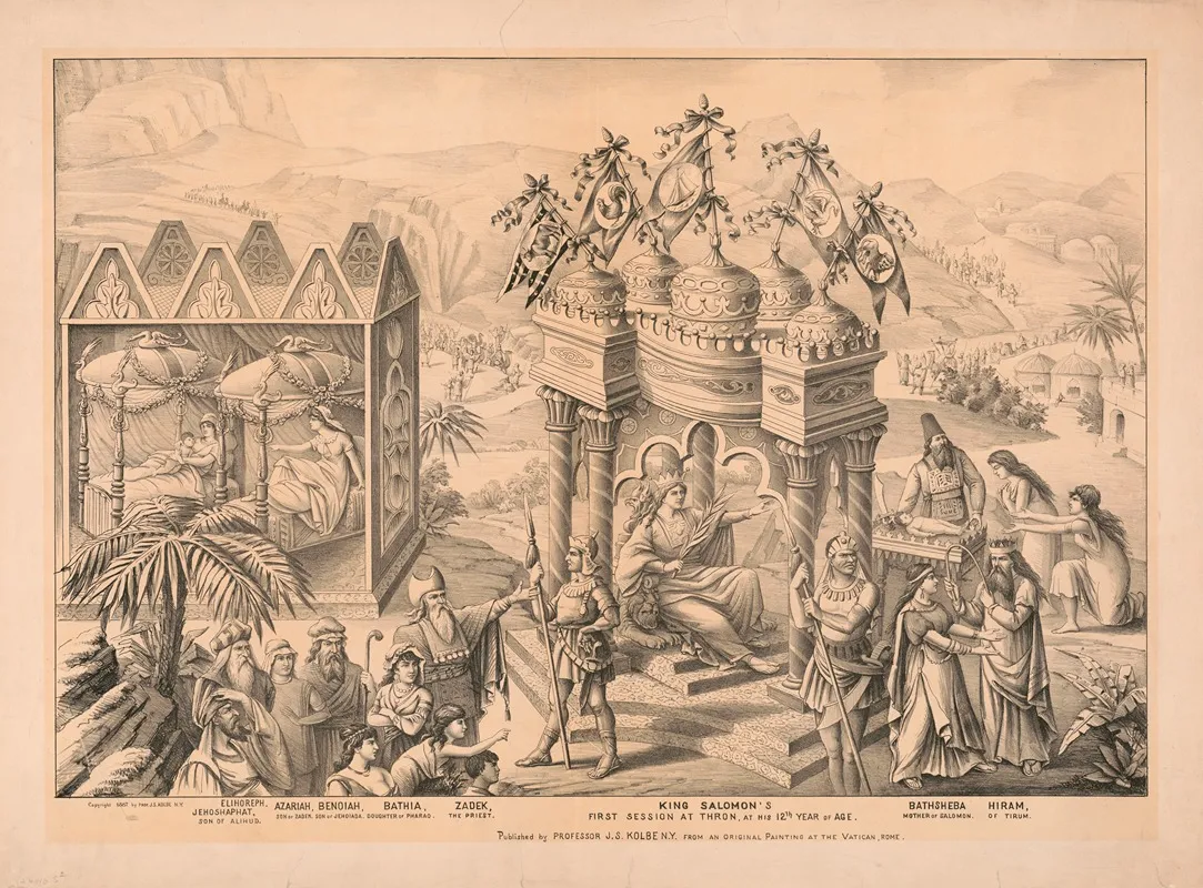 King Salomons First Session At Thron At His 12th Year Of Age Wall Art by J. S. Kolbe - High-Resolution Digital Print