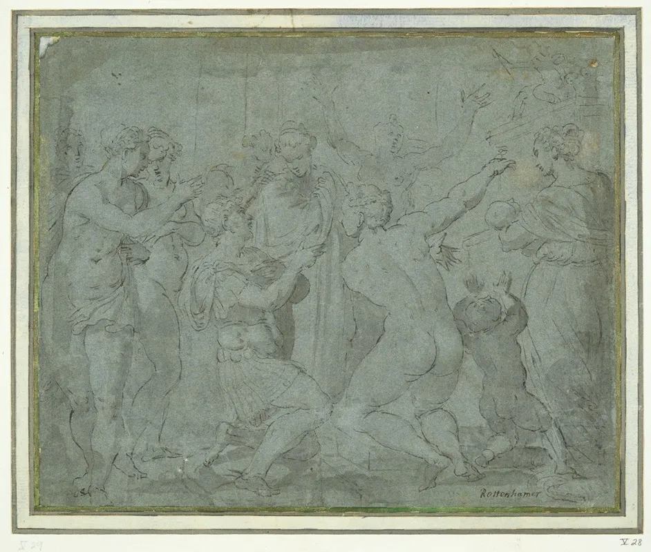 King Solomon Adoring Idols Wall Art by Style of Hans Rottenhammer - High-Resolution Digital Print