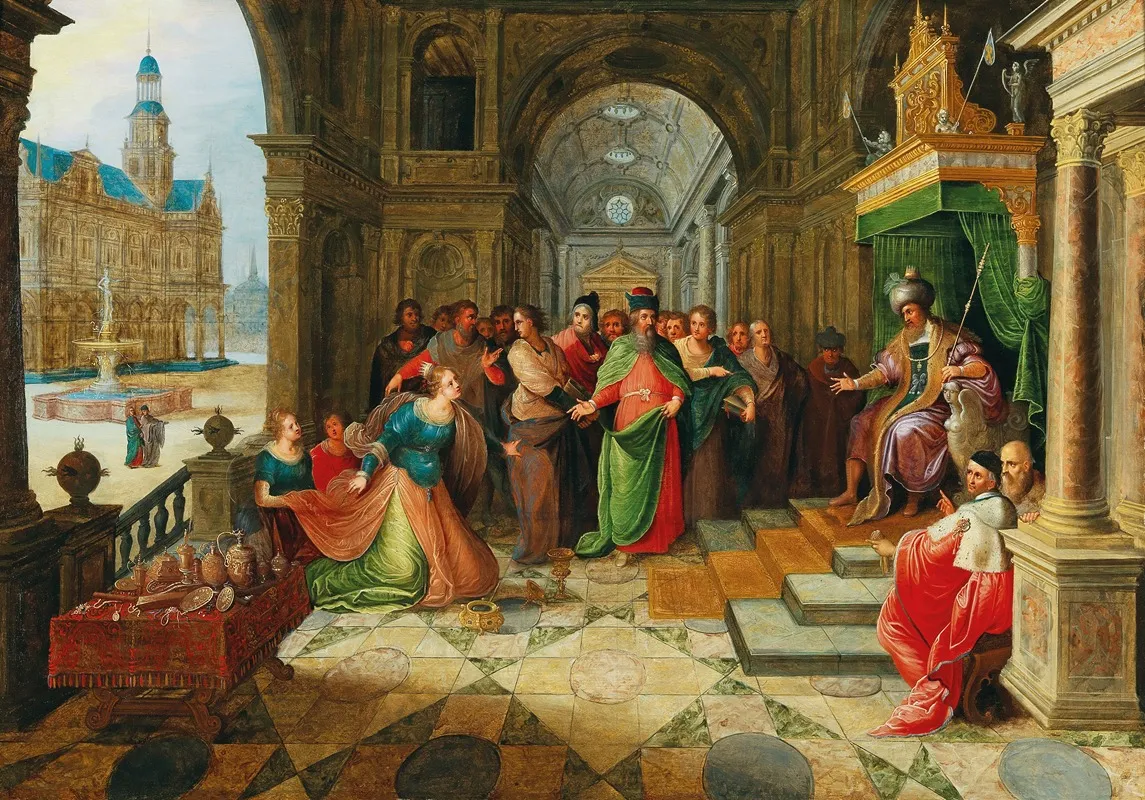 King Solomon And The Queen Of Sheba Wall Art by Antwerp School - High-Resolution Digital Print