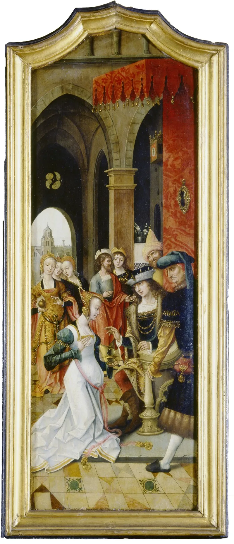 King Solomon Receiving The Queen Of Sheba 2 Wall Art by Master of the von Groote Adoration - High-Resolution Digital Print