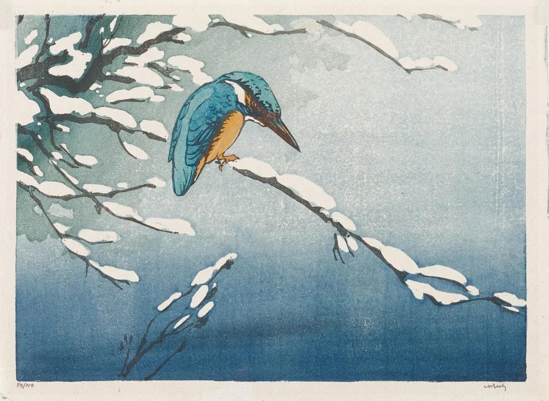 Kingfisher In Winter Wall Art by Allen W. Seaby - High-Resolution Digital Print