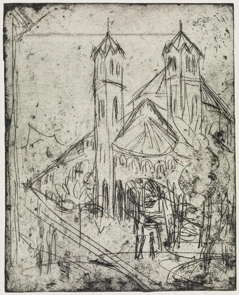 Kirche St Gereon In Koln I Wall Art by Ernst Ludwig Kirchner - High-Resolution Digital Print