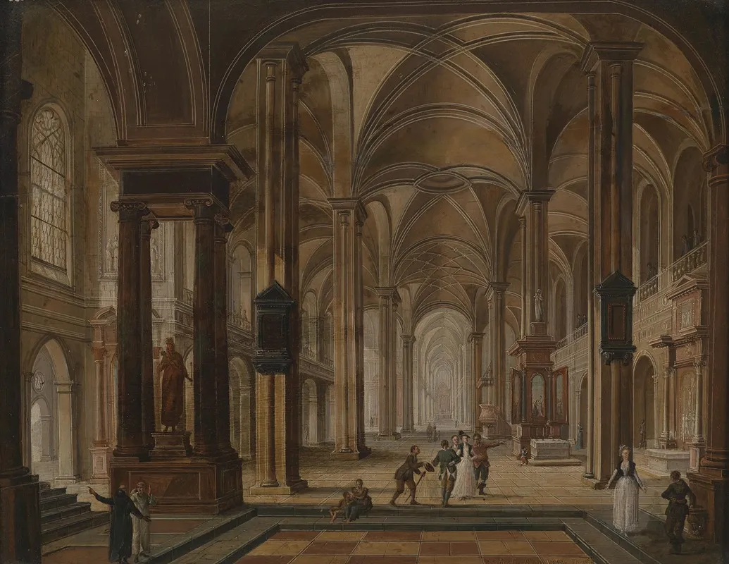 Kircheninterieur Mit Eleganten Personen Wall Art by Christian Stöcklin - High-Resolution Digital Print