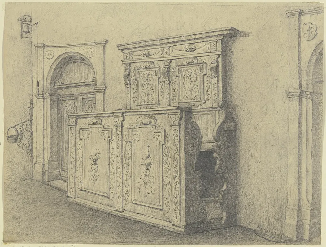 Kirchgestuhl In Einer Tiroler Kirche July 1888 Wall Art by Hermann Kruse - High-Resolution Digital Print