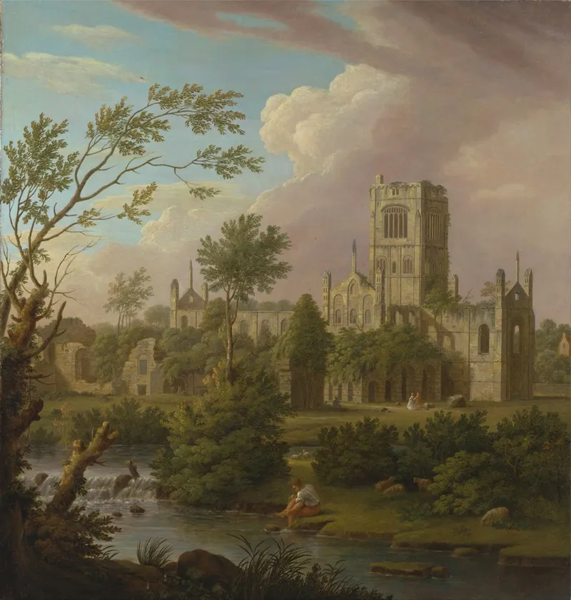 Kirkstall Abbey Yorkshire Wall Art by George Lambert - High-Resolution Digital Print