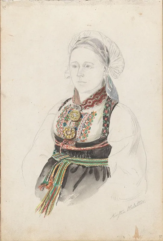 Kirsti Olsdotter Heddal Wall Art by Adolph Tidemand - High-Resolution Digital Print