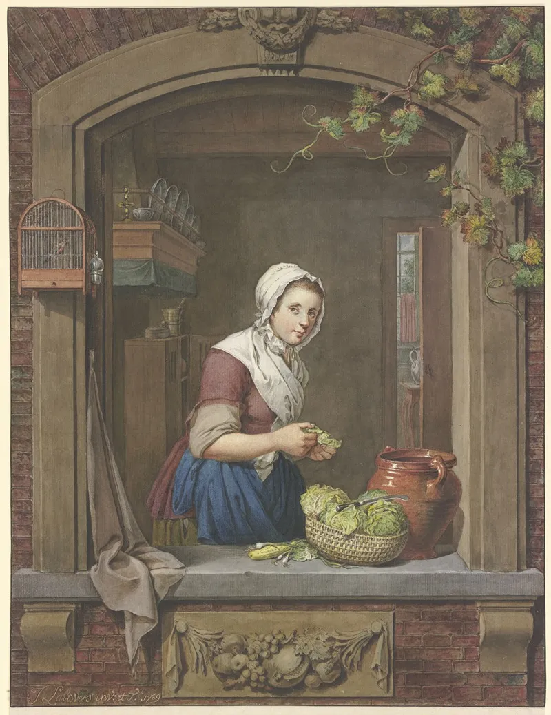 Kitchen Girl Wall Art by Jacobus Johannes Lauwers - High-Resolution Digital Print