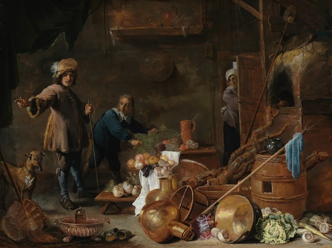 Kitchen Interior Wall Art by David Teniers The Younger - High-Resolution Digital Print