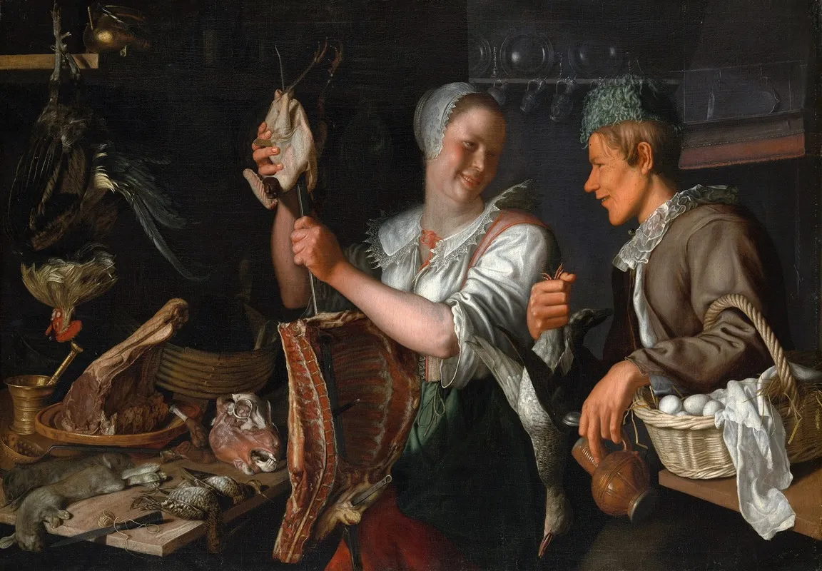 Kitchen Scene 3 Wall Art by Peter Wtewael - High-Resolution Digital Print