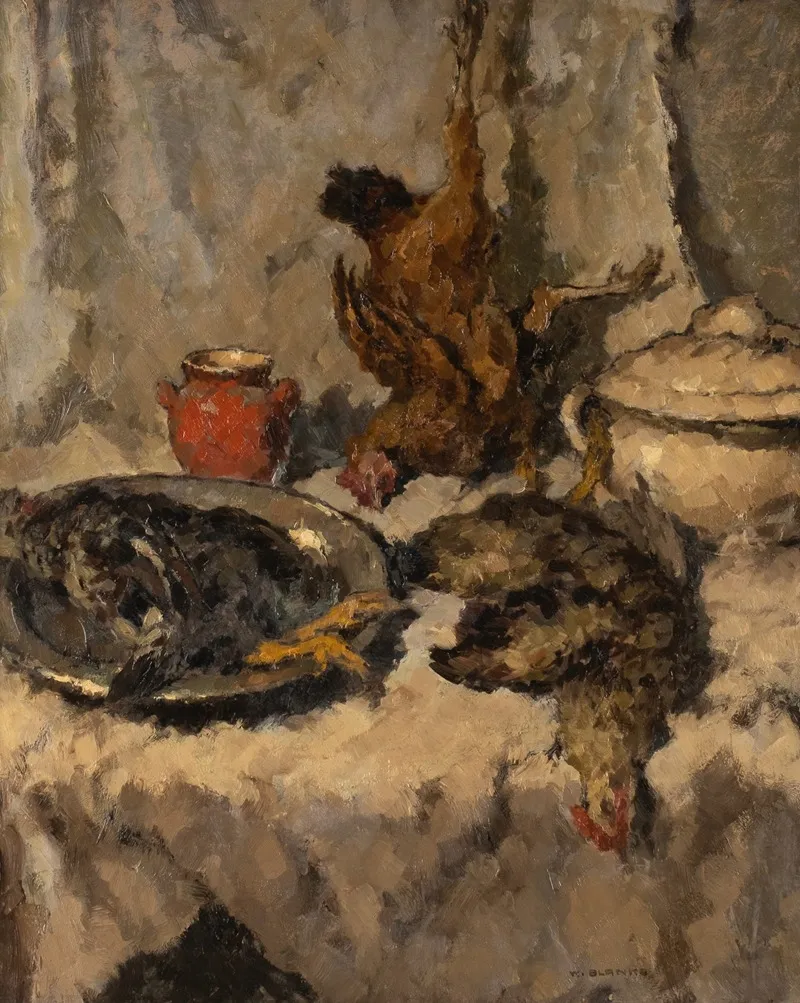 Kitchen Still Life With Poultry Wall Art by Wilhelm Blanke - High-Resolution Digital Print