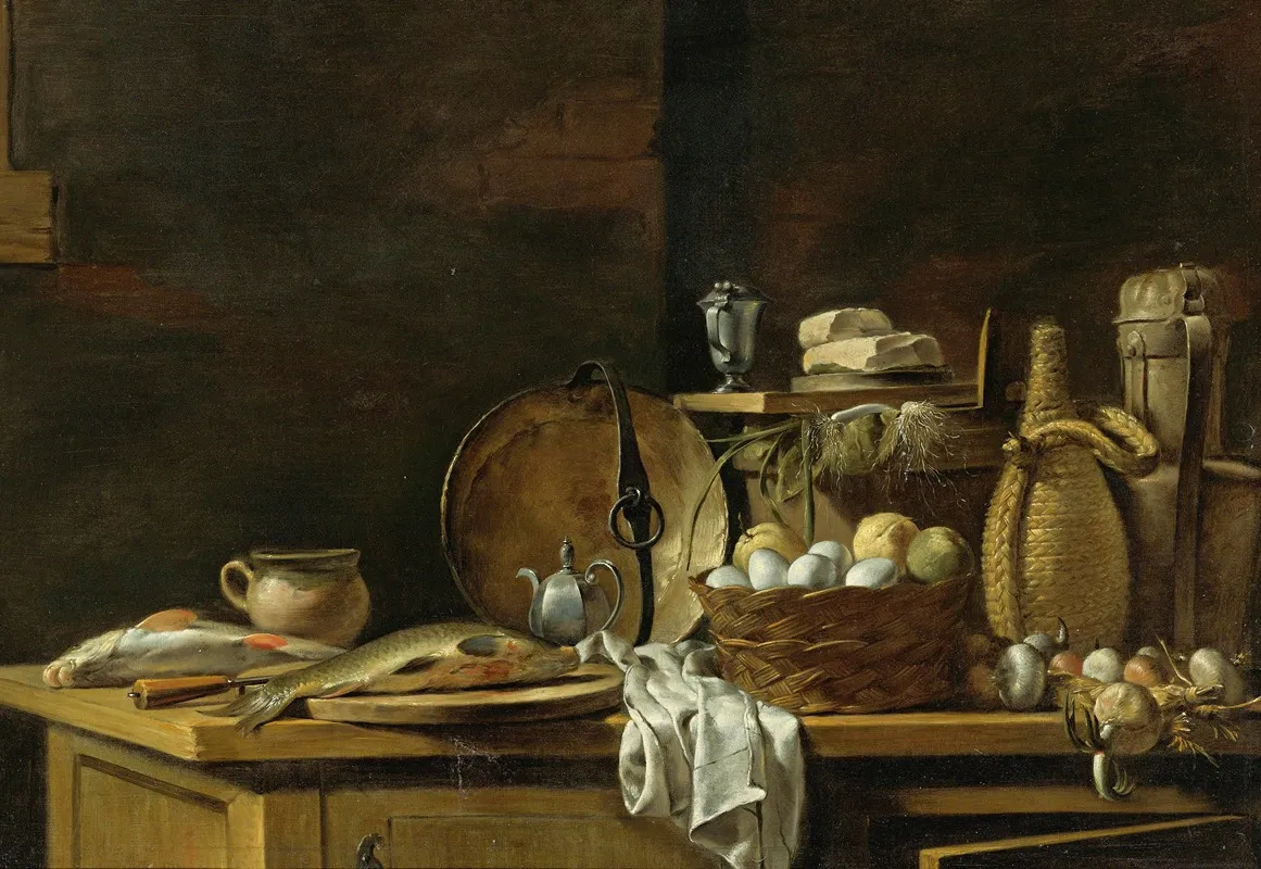 Kitchen Table Still Life Wall Art by Nicolas-Henri Jeaurat de Bertry - High-Resolution Digital Print
