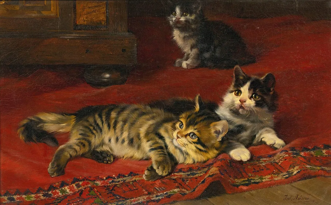 Kittens Wall Art by Julius Adam the younger - High-Resolution Digital Print