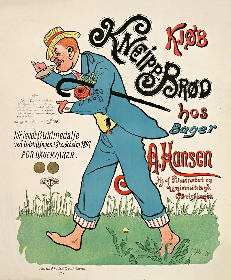 Kjob Kneipp Brod Hos Bager A Hansen Wall Art by Othar Holmboe - High-Resolution Digital Print