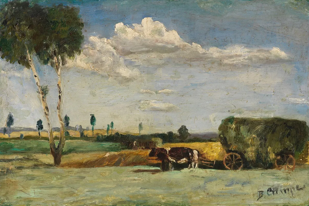Kleine Landschaft Mit Heuwagen Wall Art by Bruno Gimpel - High-Resolution Digital Print