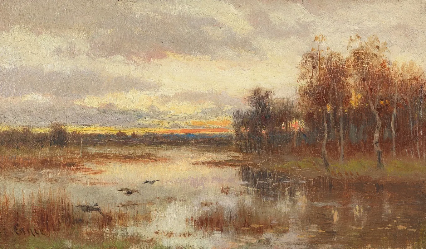 Kleine Moorlandschaft In Der Dammerung Wall Art by Marie Egner - High-Resolution Digital Print
