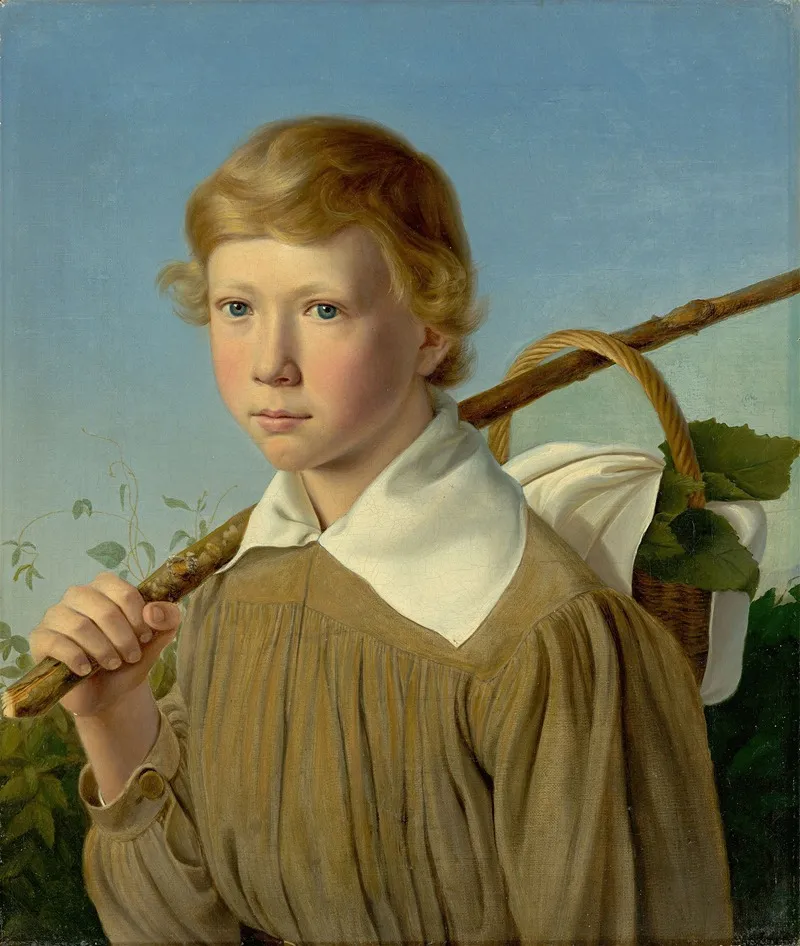 Knabe Mit Wanderstock Wall Art by Adolf Senff - High-Resolution Digital Print