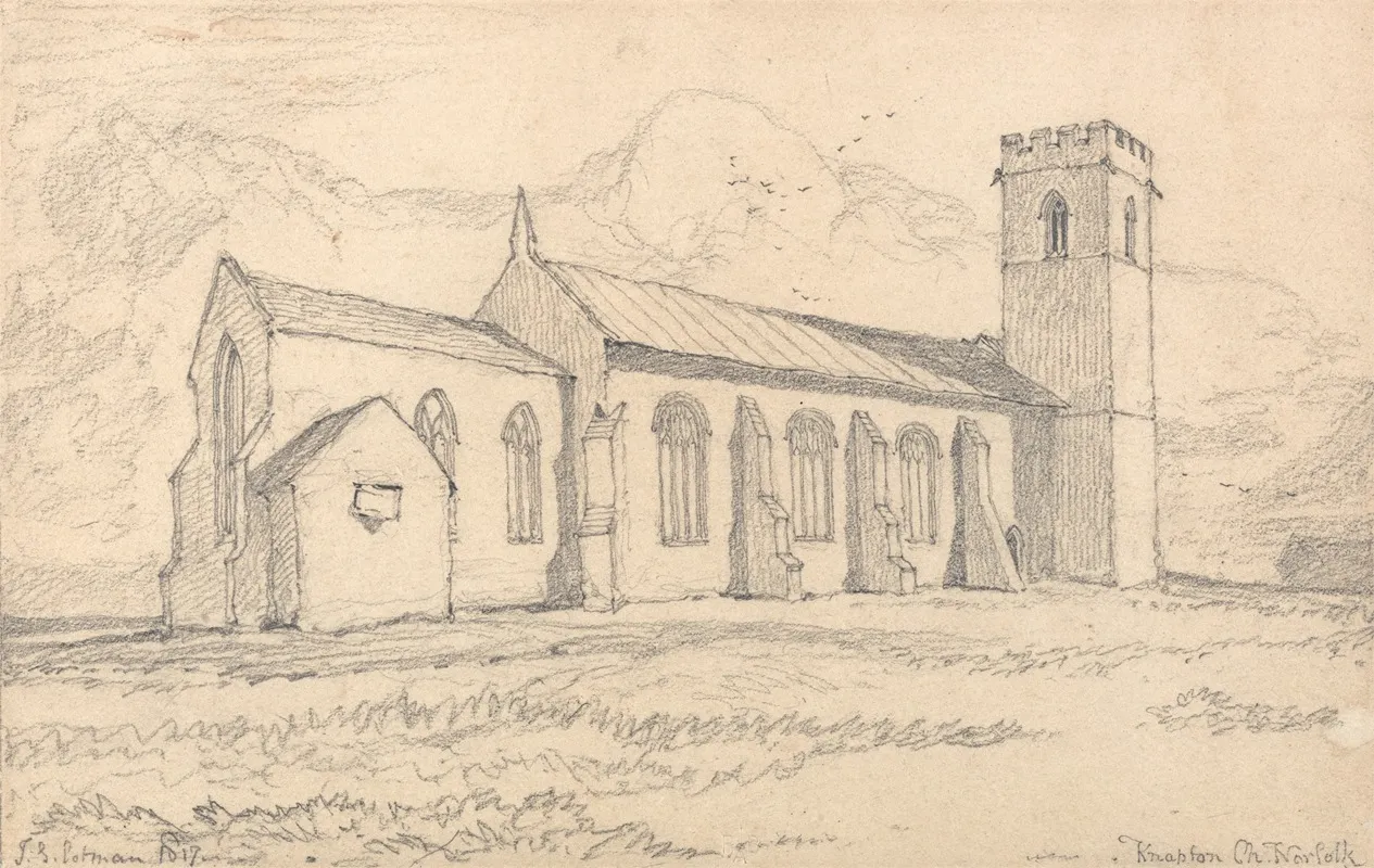 Knapton Church Norfolk From The North East Wall Art by John Sell Cotman - High-Resolution Digital Print