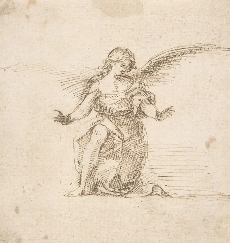 Kneeling Angel With Hands Outstretched