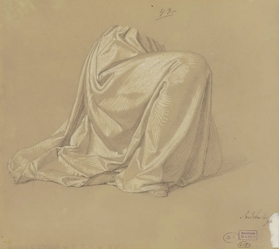 Kneeling Garbed Figure Wall Art by Josef Ferdinand Becker - High-Resolution Digital Print