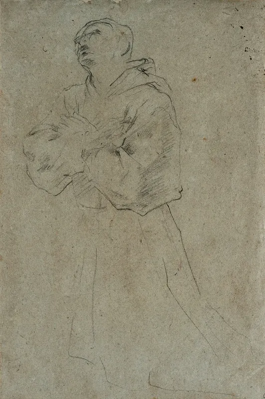 Kneeling Monk Wall Art by Guido Reni - High-Resolution Digital Print