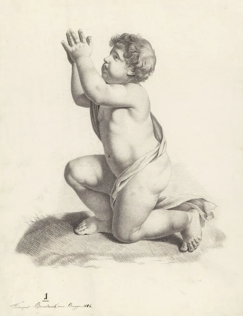 Kneeling Pleading Boy Wall Art by François Brendonck  - High-Resolution Digital Print