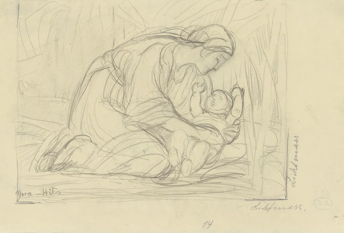 Kneeling Woman With A Baby