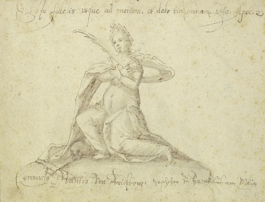Kniende Frauenfigur Mit Palmenzweig Fides Wall Art by Conrad Mantius - High-Resolution Digital Print