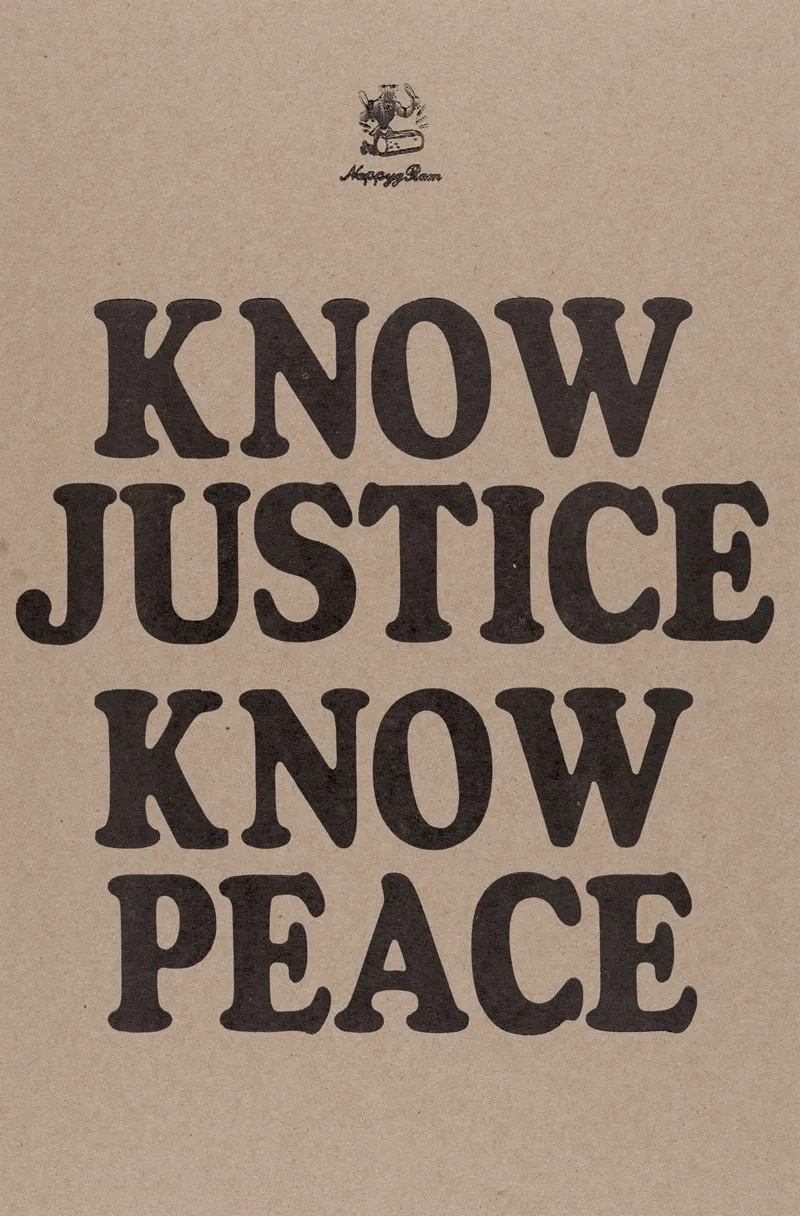 Know Justice Know Peace Wall Art by Amos Kennedy - High-Resolution Digital Print
