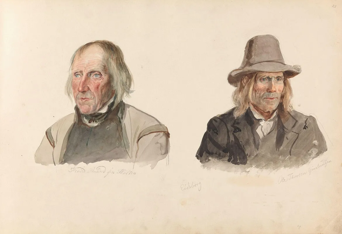 Knut Anundsen Holten Mo Ola Tovsen Kvasloa Eidsborg Wall Art by Adolph Tidemand - High-Resolution Digital Print