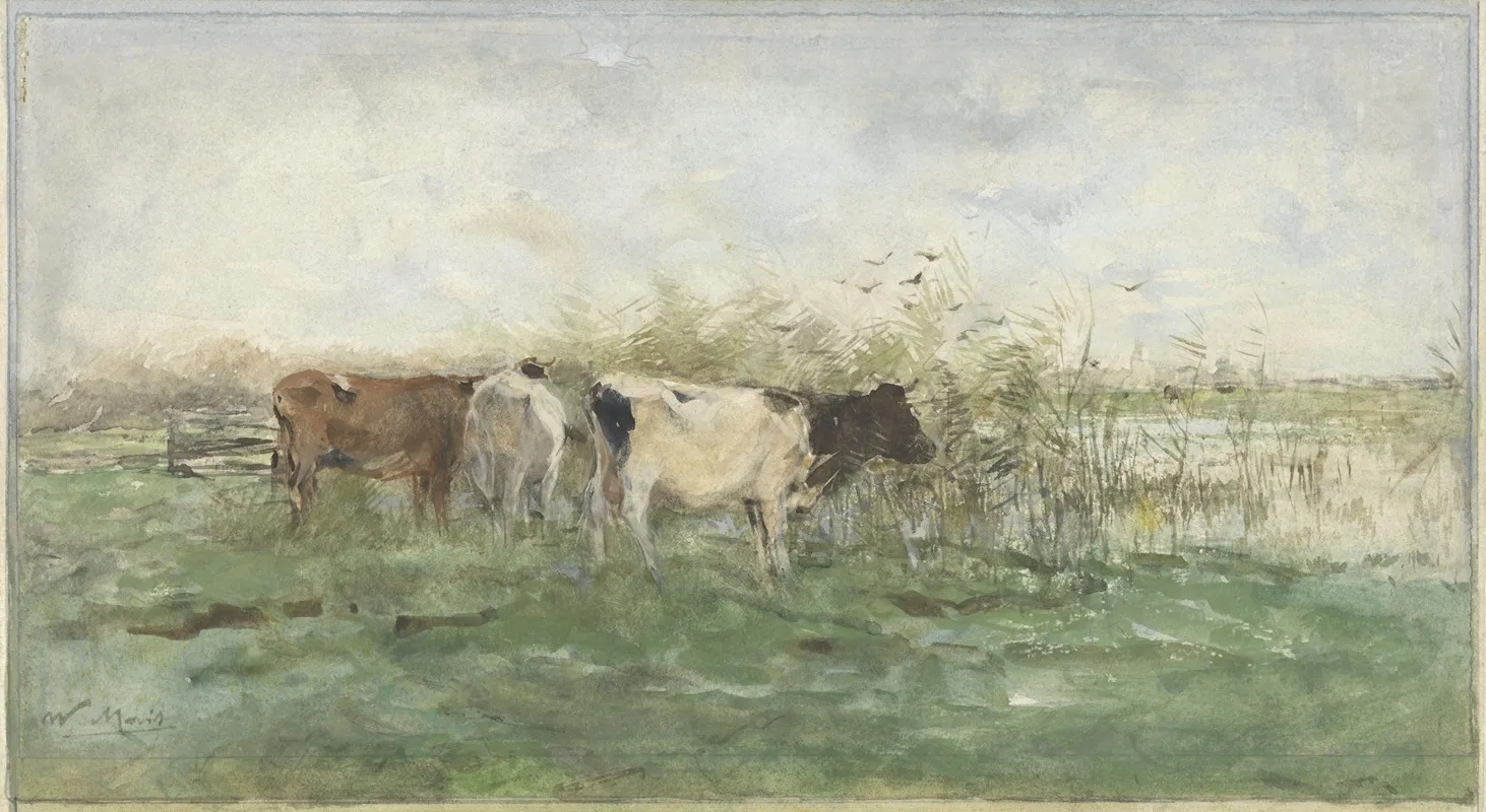 Koeien Bij Een Plas Wall Art by Willem Maris - High-Resolution Digital Print